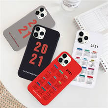 ZUIDID-funda de teléfono con calendario 2021 para iPhone, carcasa de silicona suave, mate, para X, XR, XS, 12 mini, 11 Pro Max, 6s, 7, 8Plus, SE20 2024 - compra barato