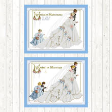 Wedding Patterns Cross Stitch Fabric DMC 14ct 11ct Counted Print on Canvas DIY Needlework Set for Embroidery Handmade Home Decor 2024 - buy cheap