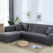 Funda elástica de Color liso para sofá en forma de L, cubierta de sofá de esquina seccional, Chaise Longue, para sala de estar 2024 - compra barato