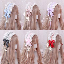 Multicolour Cosplay Soft Sister Flower Wedding Angel Handle Hair Band Retro Lace Bowknot KC Headband Hair Clip Lolita Headdress 2024 - buy cheap