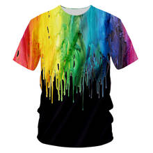Забавная футболка для мужчин и женщин, футболка с 3D принтом радуги, летняя футболка унисекс, одежда на заказ, большие размеры, S-7XL 2024 - купить недорого