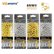 VG Sports Bicycle Chain Road Mountain Bike Parts 8 9 10 11 Speed Velocidade MTB Chains 116L EL SL Half Hollow Gold Silver Chains 2024 - buy cheap