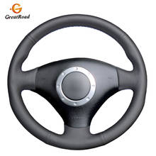 Hand-stitched Black Genuine leather Steering Wheel Cover for Audi A3 2000-2003 A4 2003-2005 RS 6 2003 S4 2004-2006 TT 2001 2024 - buy cheap