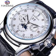Forsining 2019 Top Brand Luxury Diamond Mechanical Automatic Man Wristwatches Moon Phase Week Calendar Business Fashion Clocks 2024 - buy cheap