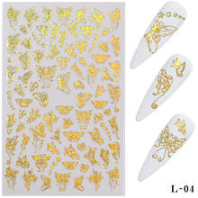 3D Butterfly Nail Art Stickers Adhesive Sliders Colorful Nail Transfer Decals Foils Wraps Glitter DIY Golden Nail Art Decoration 2022 - buy cheap