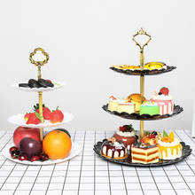 Limited Time 100 3 Layer Cake Stand Fruit Plate Candy Plate Wedding Party Christmas Tableware Plastic Assembly Cake Storage Rack 2024 - buy cheap