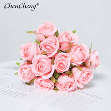 CHENCHENG 12 Pieces / Lot 26 cm Fake Rose Bouquet Silk Artificial Flower Living Room Interior Table Bride Wedding Decoration 2024 - buy cheap