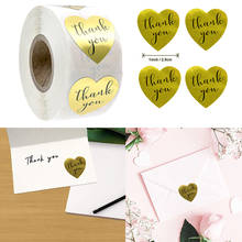 500pcs 1 Inch Golden Love Heart Thank You Sticker Wdding Envelope DIY Decoration Gift Box/ Bag Seal Label Stickers 2024 - buy cheap