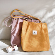 Women Corduroy Shopping Bag Female Canvas Cloth Shoulder Bag Environmental Storage Handbag Reusable Foldable Eco Grocery Totes 2024 - buy cheap