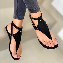 Summer Flat Women Sandals Gladiator Black Open Toe Ladies Beach Sandals Roman Buckle Strap Female Shoes 2021 Big Size Flip Flops 2024 - buy cheap