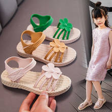 Sandalias de princesa para niñas, zapatos de fondo suave a la moda para niñas pequeñas, sandalias de playa al aire libre, novedad de verano 2021 2024 - compra barato