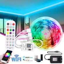 Светодиодная лента, 12 В, Wi-Fi, RGB, s 5050, SMD, для управления музыкой, гибсветильник 5 м, 10 м, 150 м, 20 м, водонепроницаемая 2024 - купить недорого