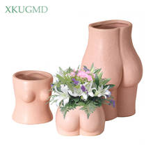 Лидер продаж, Скандинавская керамическая ваза для боди-арта, сухая Цветочная композиция, миниатюрный горшок для растений, украшение для дома, балкона 2024 - купить недорого