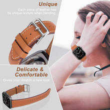 Кожаный ремешок для Apple watch band 44 мм 40 мм, браслет для iWatch band 38 мм 42 мм, One tour, Apple watch series 6 se 5 4 3 2024 - купить недорого