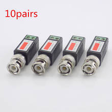 10Pair CCTV Camera Twisted Bnc Passive Video Balun Transceiver Bnc Male Coax Cat5  Utp Cable Coaxial Adapter for Cctv Cam K18 2024 - buy cheap