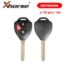 XHORSE XKTO04EN универсальный дистанционный ключ для Toyota Style 3 кнопки для VVDI VVDI2 клавишный инструмент английская версия 10 шт./лот 2024 - купить недорого