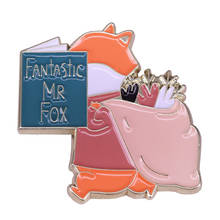 Cute Mister Fox Reading Hard Enamel Pins Collect Funny Metal Cartoon Brooch Backpack Collar Lapel Badges Fashion Jewelry Gifts 2024 - buy cheap