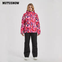 Женский лыжный костюм, ветронепроницаемый, водонепроницаемый, дышащий, утолщенный, зимняя одежда, Женская куртка для сноуборда и штаны, Брендовое зимнее пальто 2024 - купить недорого