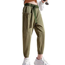 Pantalones Cargo con cinturón para niña, ropa de estilo informal para niña, 6, 8, 10, 12, 14, primavera y otoño 2024 - compra barato