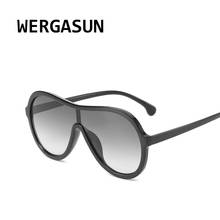 WERGASUN Brand 2020 Sunglasses Women Gradient Lens Black Leopard Oversized Shadow Shield Ladies Sun glasses Shade Oculos 2024 - buy cheap