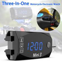 Relógio eletrônico universal para motocicleta, termômetro, voltímetro, três em um, ip67, à prova d'água, à prova de poeira, visor digital 07 2024 - compre barato