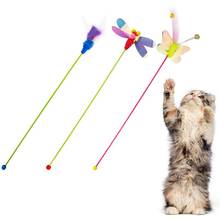 Juguete de plástico para gatos y gatitos, varita de mariposa de zanahoria y libélula, juguete interactivo divertido para gatos y gatos 2024 - compra barato