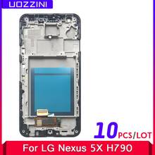 10 шт. 100% протестированный рабочий ЖК-дисплей сенсорный экран дигитайзер Рамка Замена панели полный для LG Nexus 5X H790 2024 - купить недорого