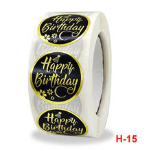 500pcs 1 Inch Light Golden Happy Birthday Stickers Festival Party Event Candy Bakery Cake Gift Box Tag Decor 2024 - buy cheap