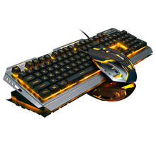 V1-teclado robótico con retroiluminación para ordenador portátil, juego con cable y ratón, colorido, para escritorio 2024 - compra barato