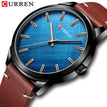 CURREN-Reloj de pulsera de cuero para hombre, nuevo accesorio de pulsera de cuarzo resistente al agua con diseño militar, complemento deportivo de marca de lujo disponible en color azul, 8386 2024 - compra barato