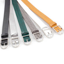 2020 Women's Black White Green Yellow Silver Thin Leather Skin Belt Strap Female Pin Buckle Waist Belts for Women Ladies Jeans 2024 - buy cheap
