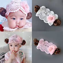 Creative Baby Girl Headband Cute Children's Curly Wig Hairband Kids Dress Floral Bow Tiara Hair Net for Toddler Hair Accessories 2024 - buy cheap