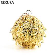 Tassel frisado embreagem feminina sacos de noite bola design diamantes plástico lantejoulas bolsas de casamento metal 2020 nova bolsa circular 2024 - compre barato