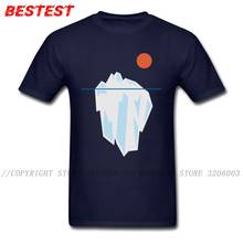 Camiseta minimalista masculina estampa de iceberg, camiseta com gola em o, roupas de algodão para adultos, plus size, desenho animado, moda de rua 2024 - compre barato