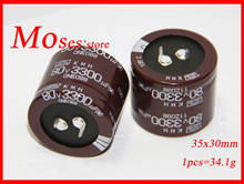 Capacitor eletrolítico ncc nichicon, capacitor de capacitância, original, 80v, 3300uf, 35x30mm (2 peças), modelo novo, 100% 2024 - compre barato