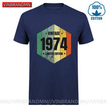 2020 Retro Born In 1974 T Shirt man Short Sleeve O-neck Cotton 70s Clothing Vintage 1974 T-shirt Made in 1974 Birthday Tops Tees 2024 - buy cheap