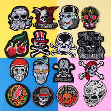 Série do punk remendos bordado ferro costurar em tecido roupas esqueleto crânio ferro no motociclista motocicleta emblema acessórios de roupas 2024 - compre barato