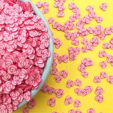 Imitação de flor rosa argila polímero 50g, para artesanato scrapbook diy arte decoração slime acessórios de enchimento 6mm 2024 - compre barato