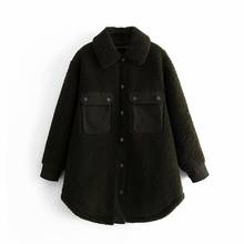 4720 autumn European and American women's new pure color fleece shirt factory direct wholesale coat 2024 - buy cheap