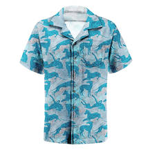 2021 nova moda cão de verão diy design personalizado padrão aloha gola casual camisa masculina 2024 - compre barato