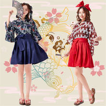 Yukata-Kimono japonés para mujer, conjunto de ropa Vintage, vestidos de Cosplay con estampado Floral de Anime, Falda plisada de verano, ropa de calle 2024 - compra barato