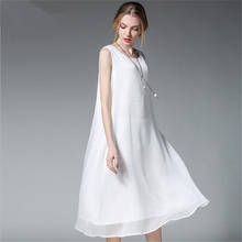 Summer Women Long Tank White Dress 2020 Summer Sleeveless Girl's Dress Chiffon Casual Loose Dresses Plus size XXXXL 2024 - buy cheap