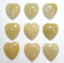 Cuentas de piedra natural en forma de corazón sin agujero, cabujones de jades amarillos de 25x23mm, 30 piezas, para hacer collares y joyas 2024 - compra barato