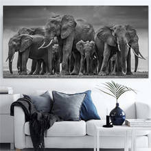 Dropship Modern Canvas Painting large posters Wall Art Pictures Elephants Animal Decorative Posters And Prints for Living Room 2024 - buy cheap