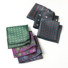 Linbaiway Polyester Hankerchief Scarves for Mens Suit Vintage Hankies Mens Pocket Square Adult Paisley Printed Towel Custom LOGO 2024 - buy cheap