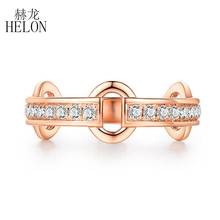 HELON Solid 14K Rose/White /yellow gold 0.35ct Round Natural Diamond Engagement & Wedding Ring For Women Fine Jewelry Best Gift 2024 - buy cheap