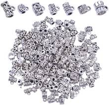 100g (alrededor de 130-170 piezas) cuentas de plata tibetana antigua mezcladas, cuentas espaciadoras de tubo, abalorios para pulsera, collar, fabricación de joyas 2024 - compra barato