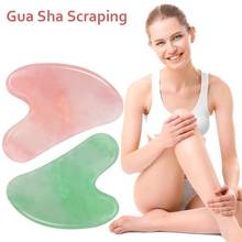 Tabla de raspado Gua Sha de Jade Natural, herramienta de masaje para el cuidado corporal, Spa, rascador de acupuntura, espalda, cara, brazo, pierna, adelgazamiento, DFA 2024 - compra barato