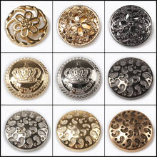 DIY Sewing Metal Zinc alloy Vintage Electroplate Circular Hollow Coat Sweater Suit Shank Button Accessories 100pc/lot 2024 - buy cheap