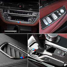 Accesorios para BMW 5 Series 6GT G30 G32, botones de cambio de marchas interno de fibra de carbono, Panel de CD, cubierta de reposabrazos de puerta, Marco adhesivo embellecedor 2024 - compra barato